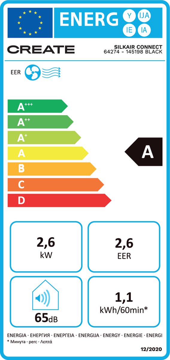 Afbeelding 2 van CREATE - Draagbare airconditioner 3 in 1 WiFi 9000 BTU- Wit
