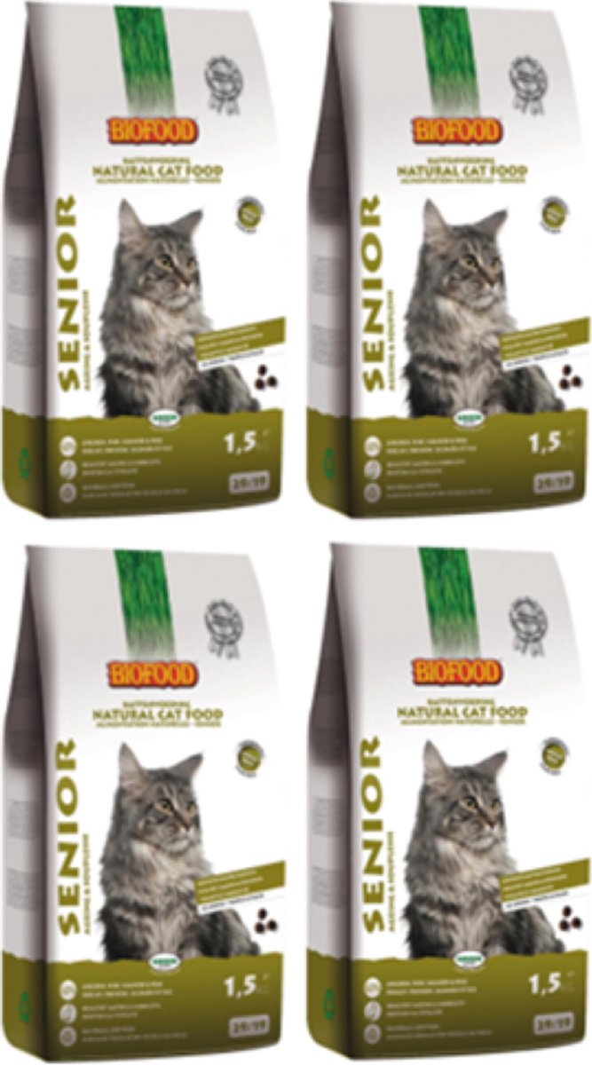 4x Biofood Premium Senior Ageing – Kattenvoer – 1.5kg