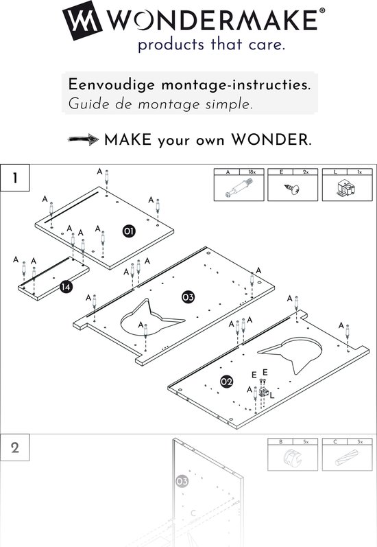 WONDERMAKE® kattenkast voor kattentoilet groot hoog van hout, kattentoiletkast ladekast met lade en deur gesloten, design kattenhuis toilet toilet XL, 51 x 46 x 96 cm, wit