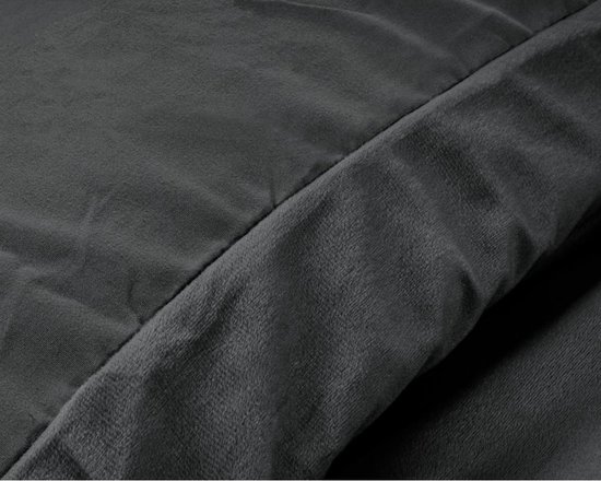 Sleeptime Velvet Touch - Dekbedovertrek - Eenpersoons - 140x200/220 + 1 kussensloop 60x70 - Antraciet van Merkloos — afbeelding 3