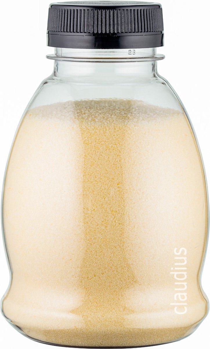 Scrubzout Vanille - 375 gram - Fles met zwarte dop - Set van 5 stuks - Hydraterende Lichaamsscrub