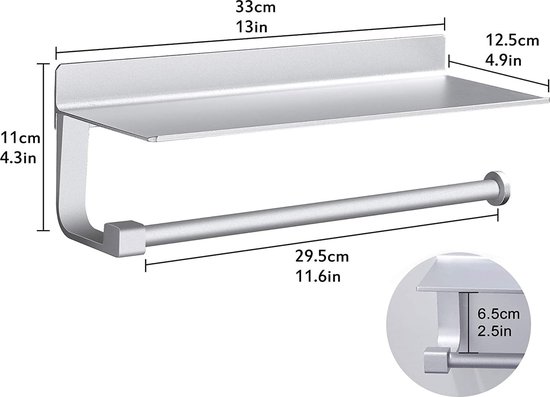 2 STKS Kast Keuken Roll Houder Dispenser Papier Handdoekhouder Geen Boren Tissue Roll Hanger Servetten Rack Voor Badkamer Toilet Sink & Hotel Metaal