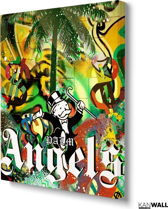 Luxe Canvas Schilderij Monopoly Palm Angels | 100x150 | Woonkamer | Slaapkamer | Kantoor | Muziek | Design | Art | Modern | ** 2CM DIK! **