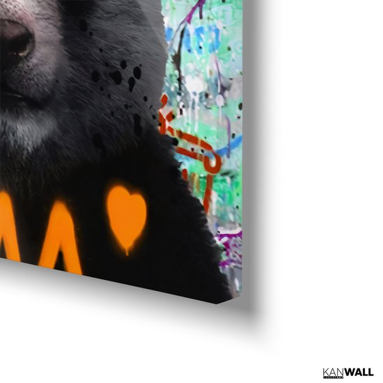 Peinture sur toile de Luxe Panda | 60 x 90 | Salle de séjour | Chambre à coucher | Bureau | Musique | Design | Art | Moderne | ** 4 CM D'ÉPAISSEUR ! EFFET 3D**