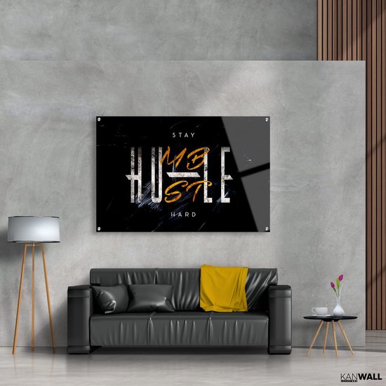 Luxe Plexiglas Schilderij Hustle | 75x100 | Woonkamer | Slaapkamer | Kantoor | Muziek | Design | Art | Modern | ** 5MM DIK**