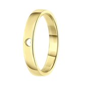 Lucardi Dames Goldplated ring met uitgesneden hart - Ring - Cadeau - Moederdag - Echt Zilver - Goudkleurig