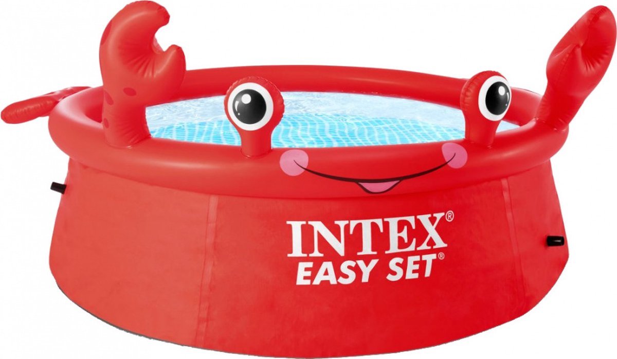 Intex Zwembad - Easy Set - 183 cm - Krab editie - rood - kinderzwembad - zwembadje - rond - Speelzwembad