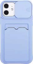 Coque arrière iPhone 13 avec Protection caméra – Siliconen – Porte-cartes – TPU – Apple iPhone 13 – Violet
