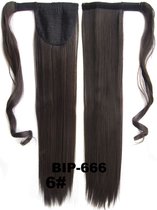Wrap Around paardenstaart, ponytail hairextensions straight bruin - 6#