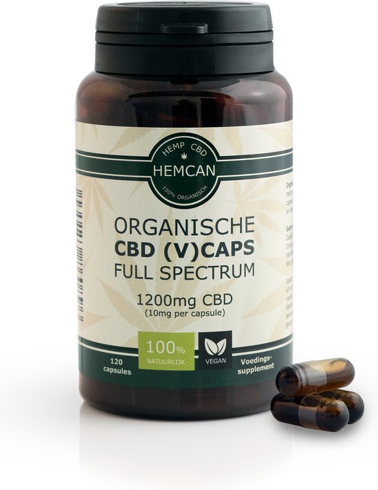 Biologische CBD Olie Capsules (Vegan) - 120 stuks - Full Spectrum - 100% Natuurlijk