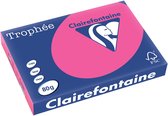 Clairefontaine Trophée Pastel, gekleurd papier, A3, 80 g, 500 vel, fluo roze 5 stuks
