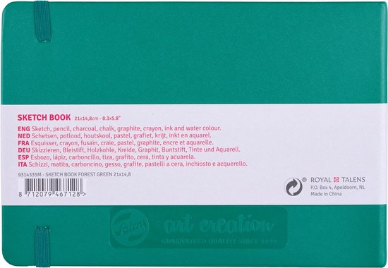 Talens Art Creation schetsblok 21x14,8cm - 80 vellen - groen