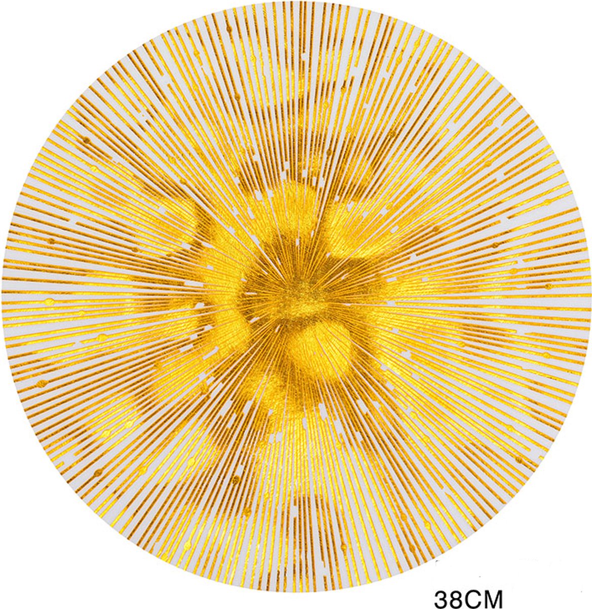Gouden Placemats - Luxe Design - Rond - 6 stuks - 38 cm - onderlegger - Hitte bestendig - Dicht