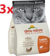 Almo Nature Holistic - Katten Droogvoer - Kalkoen & Rijst - 3x2kg