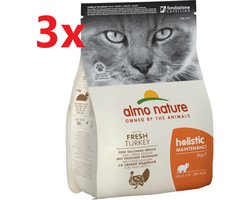 Almo Nature Holistic - Katten Droogvoer - Kalkoen & Rijst - 3x2kg