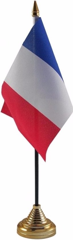 2x pièces de drapeaux de table France 10 x 15 cm avec support - Articles de fête / décorations français