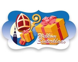 Feest bord Welkom Sinterklaas - 43 cm - Sint en Piet welkomstborden