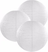 3 witte lampionnen 25 cm