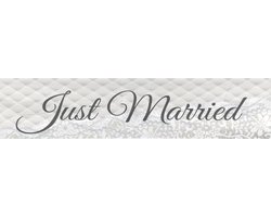 Just Married bruiloft versiering banner - 360 x 60 cm - Huwelijk feestartikelen en versieringen - kunststof