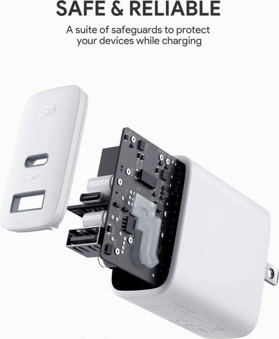 BlueBuilt Power Delivery en Quick Charge Oplader 65W Usb C Kabel
