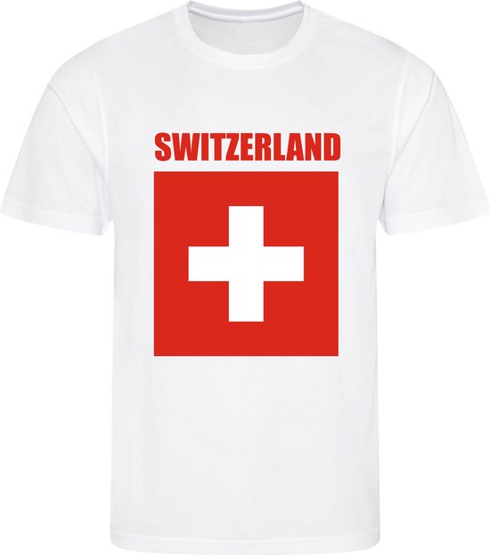 WK - Zwitserland - Switzerland - Schweiz - T-shirt Wit - Voetbalshirt - Maat: XL - Wereldkampioenschap voetbal 2022