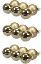 18x stuks kerstversiering kerstballen goud van glas - 8 cm - mat/glans - Kerstboomversiering