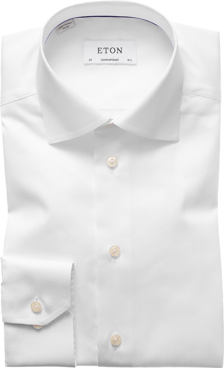 Eton overhemd wit strijkvrij contemporary fit
