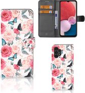 Smartphone Hoesje Geschikt voor Samsung Galaxy A13 (4G) Flipcase Cadeautjes voor Moederdag Butterfly Roses