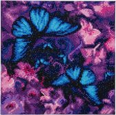 Diamond Painting Crystal Art Kit ®Bleu Violet Butterflies, 30 x30 cm, Partial Painting