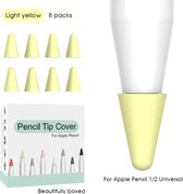 Apple Pencil 1/2 case – Siliconen Tip hoes – 8 stuks – Licht Geel