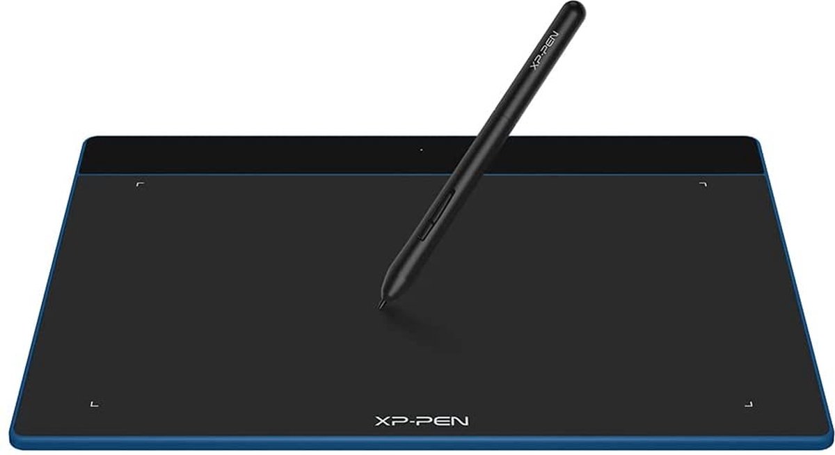 XPPen Deco Fun L 10x6 inch grafische tekentablet met 8192 niveau passieve stylus en 60 graden kantelbare compatibele Mac Windows Chrome OS en Android-blauw