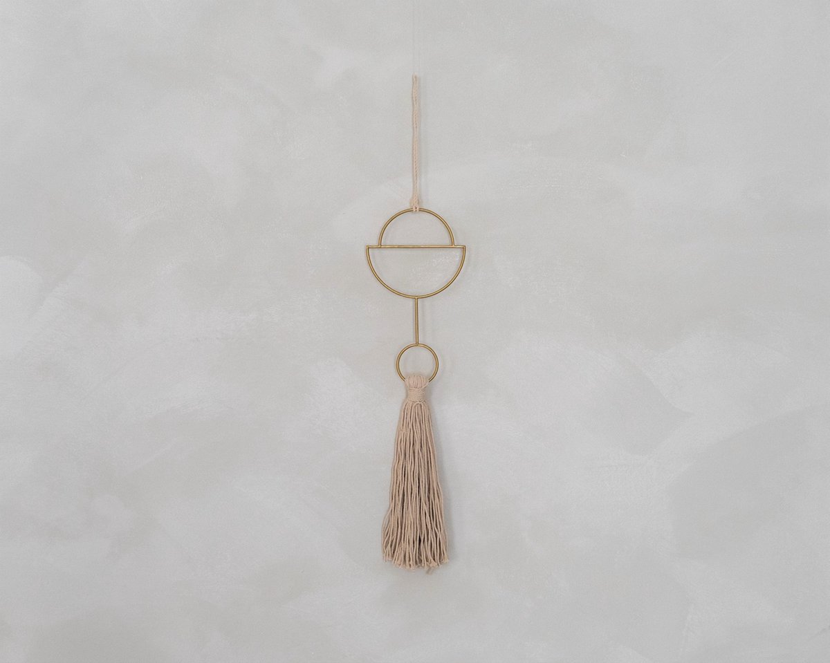 Muurdecoratie goud brass - Zenn | Gouden muurdecoratie | Wanddecoratie goud metaal | Decoratie