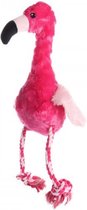 Hondenspeelgoed -Rovy Pluche Flamingo met Trektouw - 51 cm-flamingo