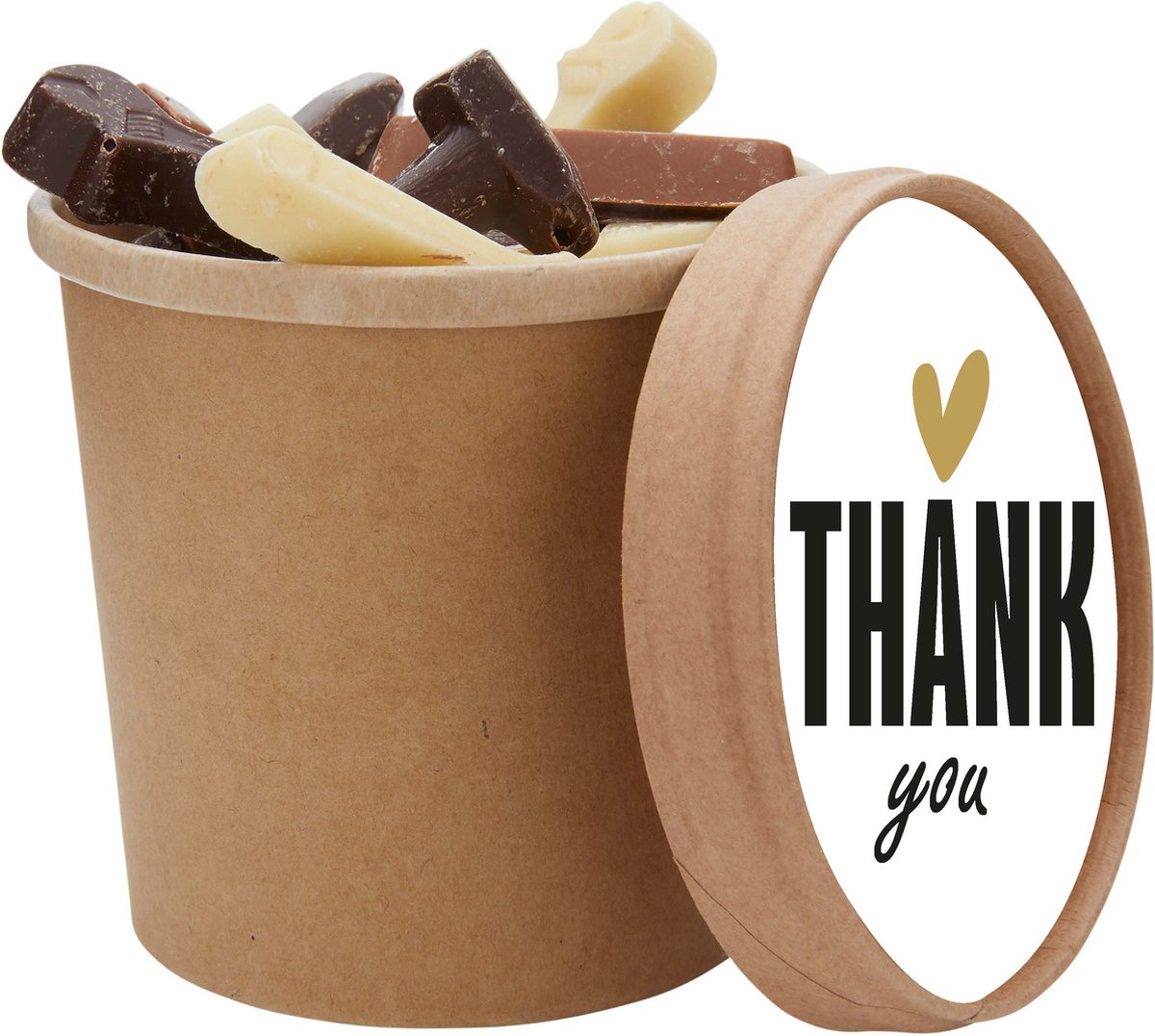 LogoChoc Chocolade Gereedschap Bio Snoepbeker XXL - Thank You - 45 chocolaatjes