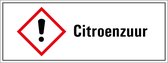 Citroenzuur GHS tekststicker 200 x 75 mm