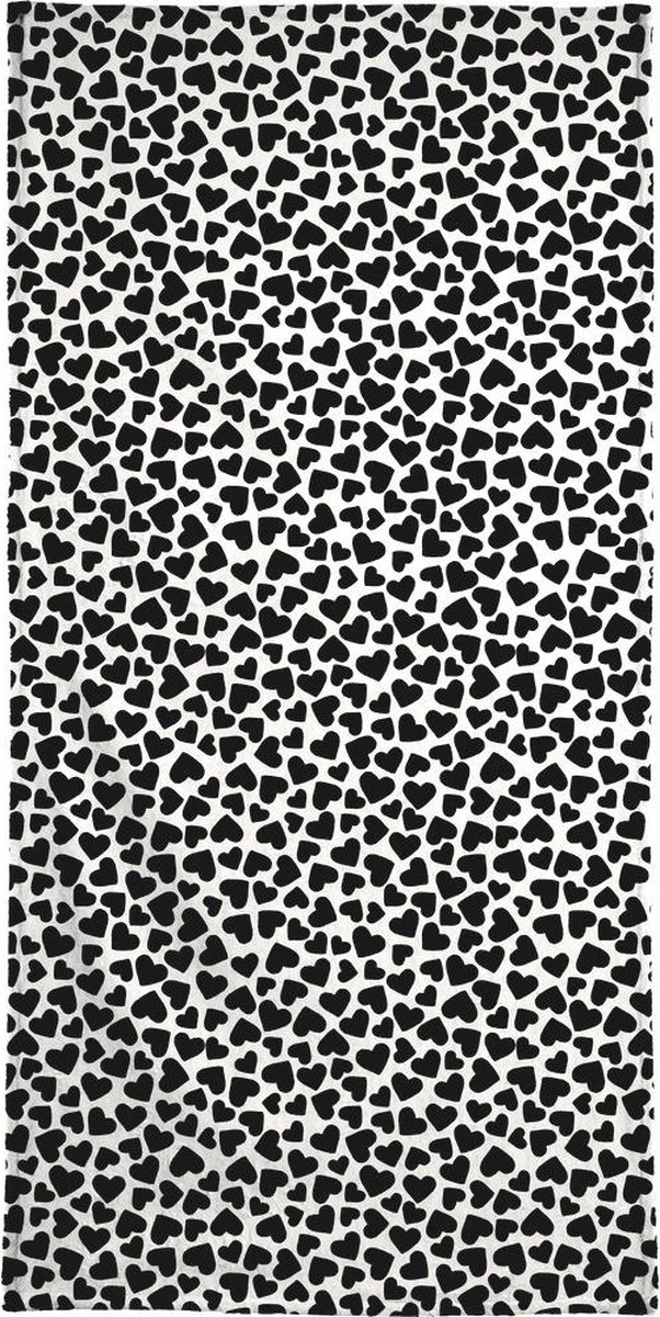 Hearts Black and White - Handdoek