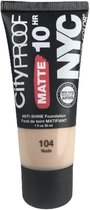 NYC City Proof Matte Foundation 10HR 104 Nude 30ml