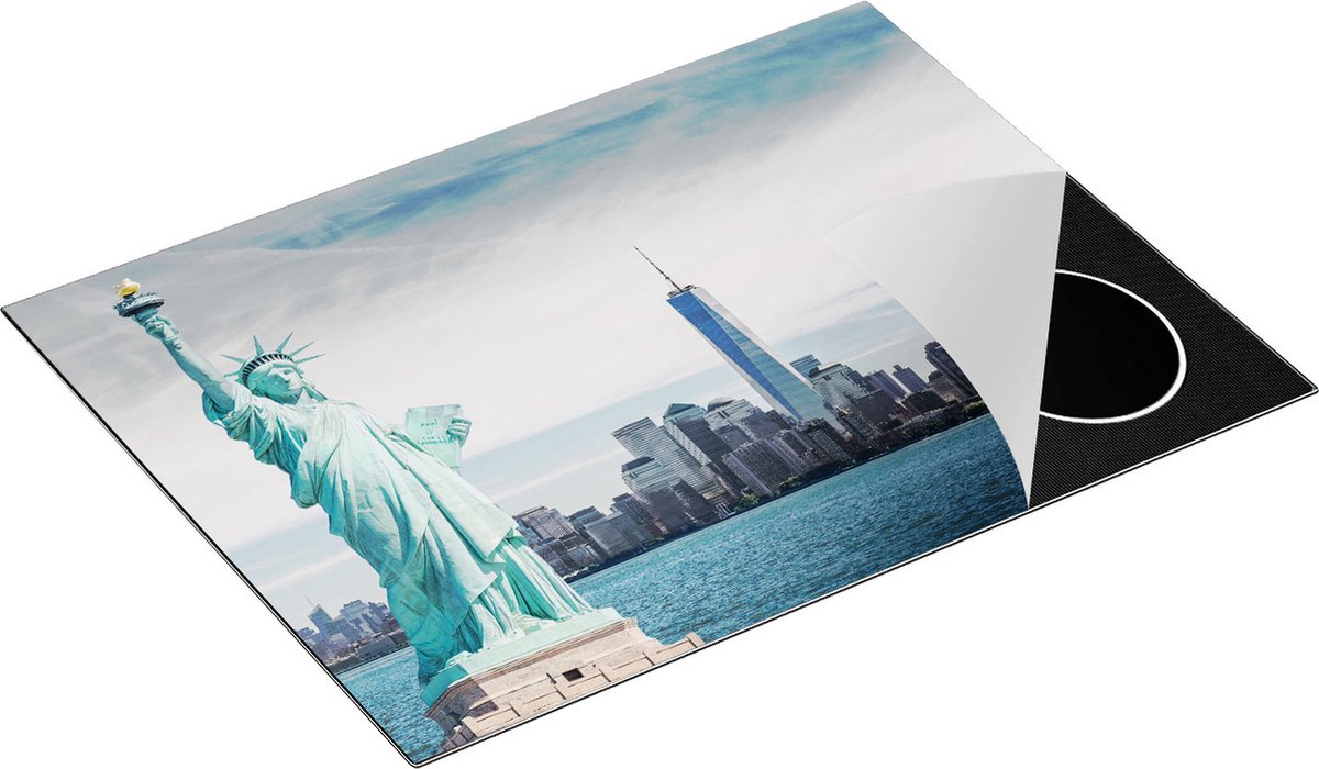 Chefcare Inductie Beschermer Vrijheidsbeeld in New York - 70x50 cm - Afdekplaat Inductie - Kookplaat Beschermer - Inductie Mat
