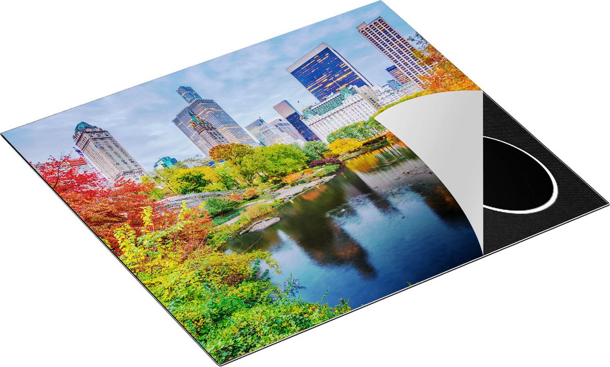 Chefcare Inductie Beschermer Kleurrijke Central Park tijdens de Herfst - 58,3x51,3 cm - Afdekplaat Inductie - Kookplaat Beschermer - Inductie Mat