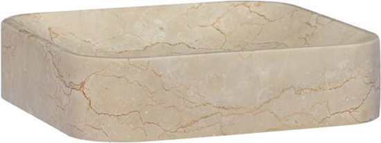 Wastafel wandgemonteerd 38x24x6,5 cm marmer crèmekleurig kopen