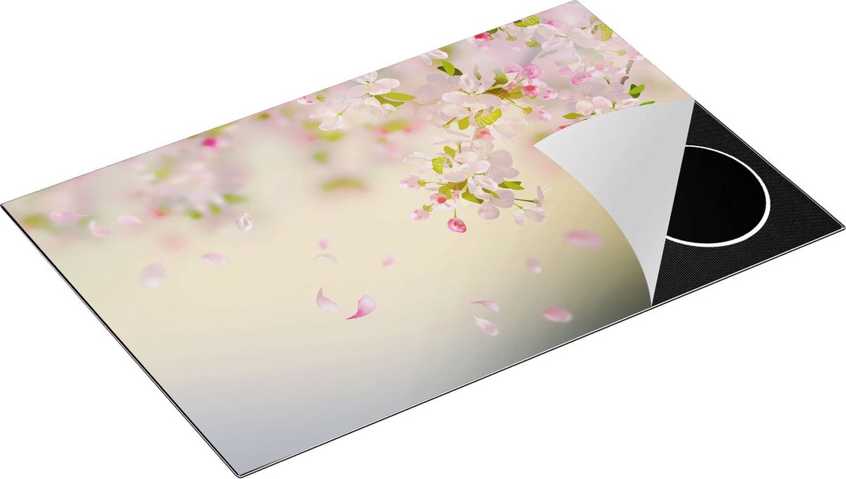 Chefcare Inductie Beschermer Appelbloesem - Bloemen - 80x50 cm - Afdekplaat Inductie - Kookplaat Beschermer - Inductie Mat