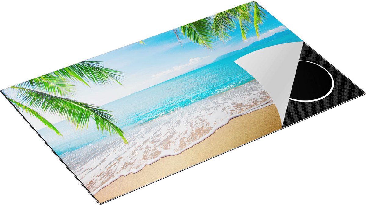 Chefcare Inductie Beschermer Tropisch Strand en Zee - 85x50 cm - Afdekplaat Inductie - Kookplaat Beschermer - Inductie Mat