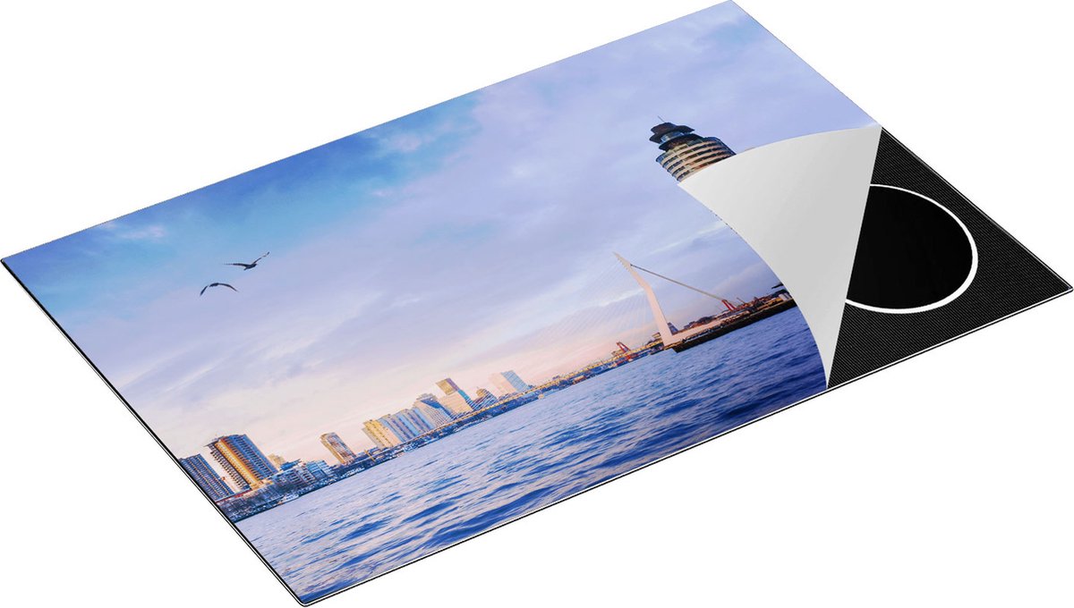 Chefcare Inductie Beschermer Rotterdamse Skyline aan het Water - 80x50 cm - Afdekplaat Inductie - Kookplaat Beschermer - Inductie Mat