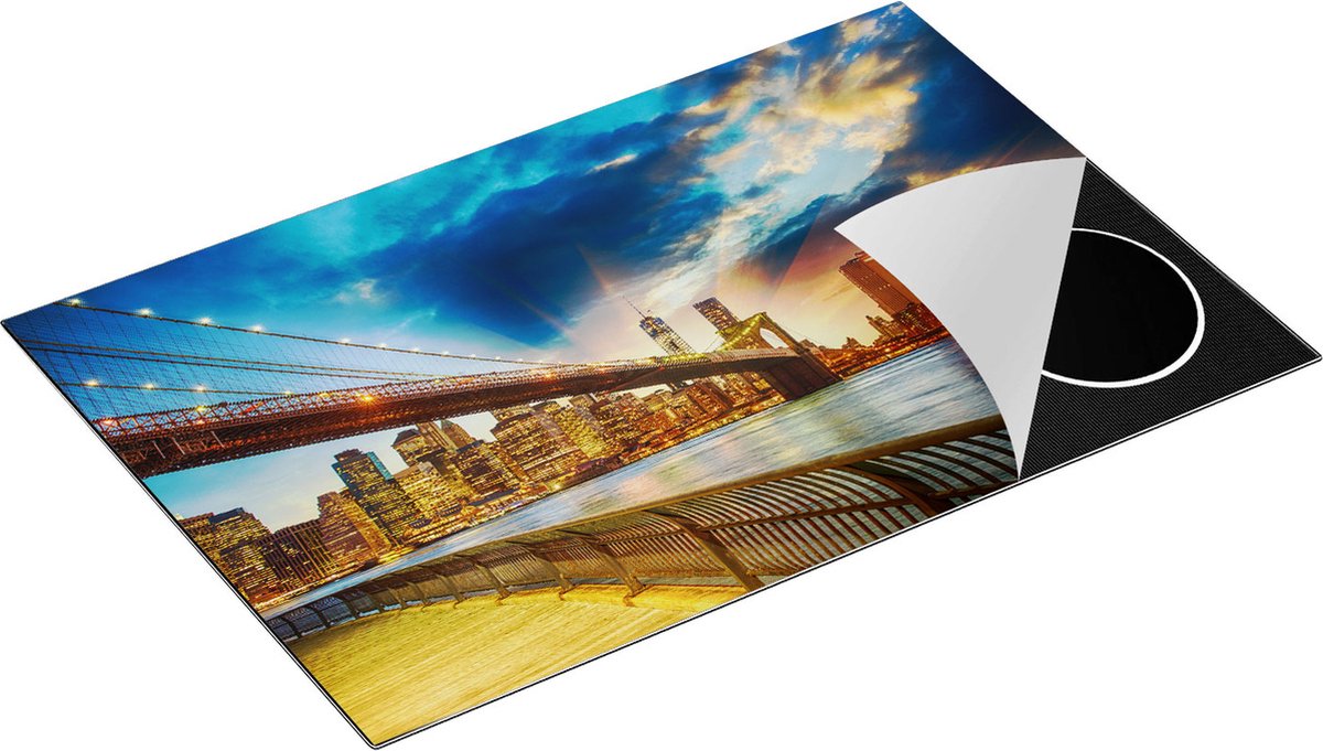 Chefcare Inductie Beschermer New York Brooklyn Brug - 81,2x52 cm - Afdekplaat Inductie - Kookplaat Beschermer - Inductie Mat
