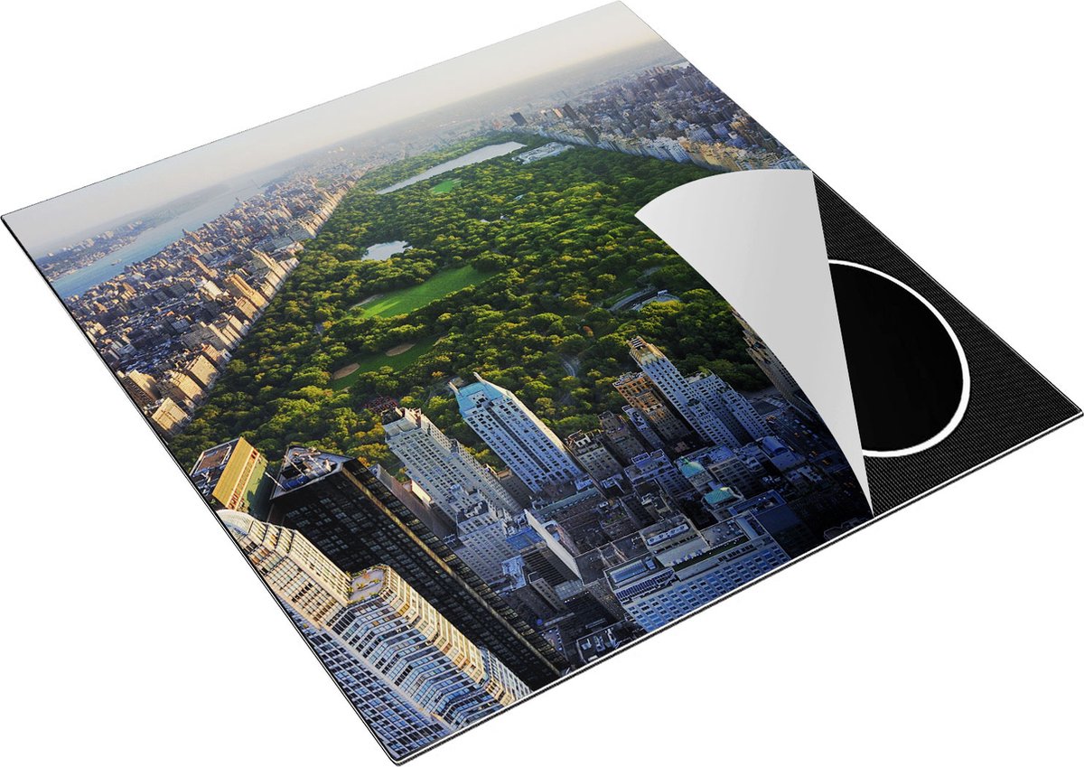 Chefcare Inductie Beschermer Central Park in New York met Wolkenkrabbers - 78x78 cm - Afdekplaat Inductie - Kookplaat Beschermer - Inductie Mat