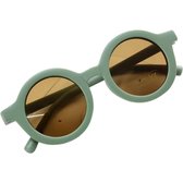 Maesy - kinderzonnebril Vinny - zonnebril voor kinderen - peuters - jongens en meisjes - UV400 bescherming - hippe retro bril rond - baby donker mintgroen