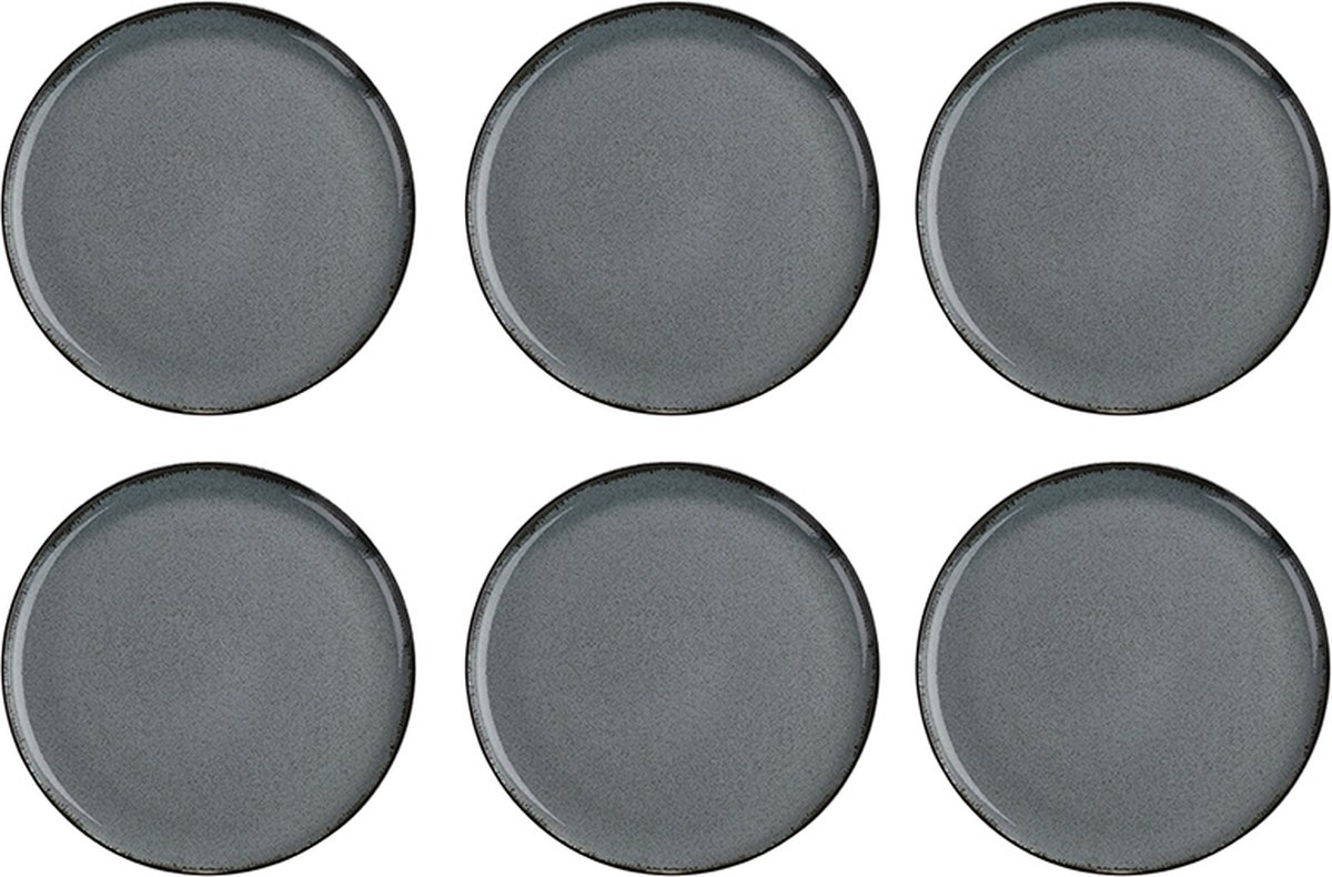 Cactula Kitchen Trend servies Petrol Ocean 24 cm ontbijtbord bord set van 6