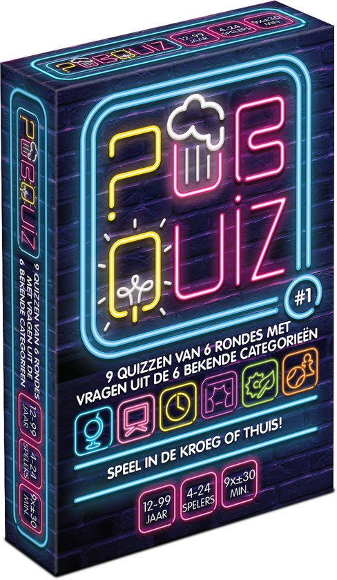 Pubquiz #1 (nieuwe vragen 2022 !) - Kaartspel - Pocketformaat Trivia Quiz / Quizspel voor in de kroeg, thuis of onderweg / Cadeau (198 vragen !) - in kerstpakket voor tijdens kerst, oudjaarsavond of nieuwjaarsborrel