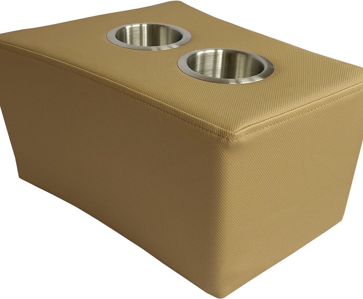 Armsteun Kussens met twee RVS Bekerhouders - Diamonds Honey 6604 - glad