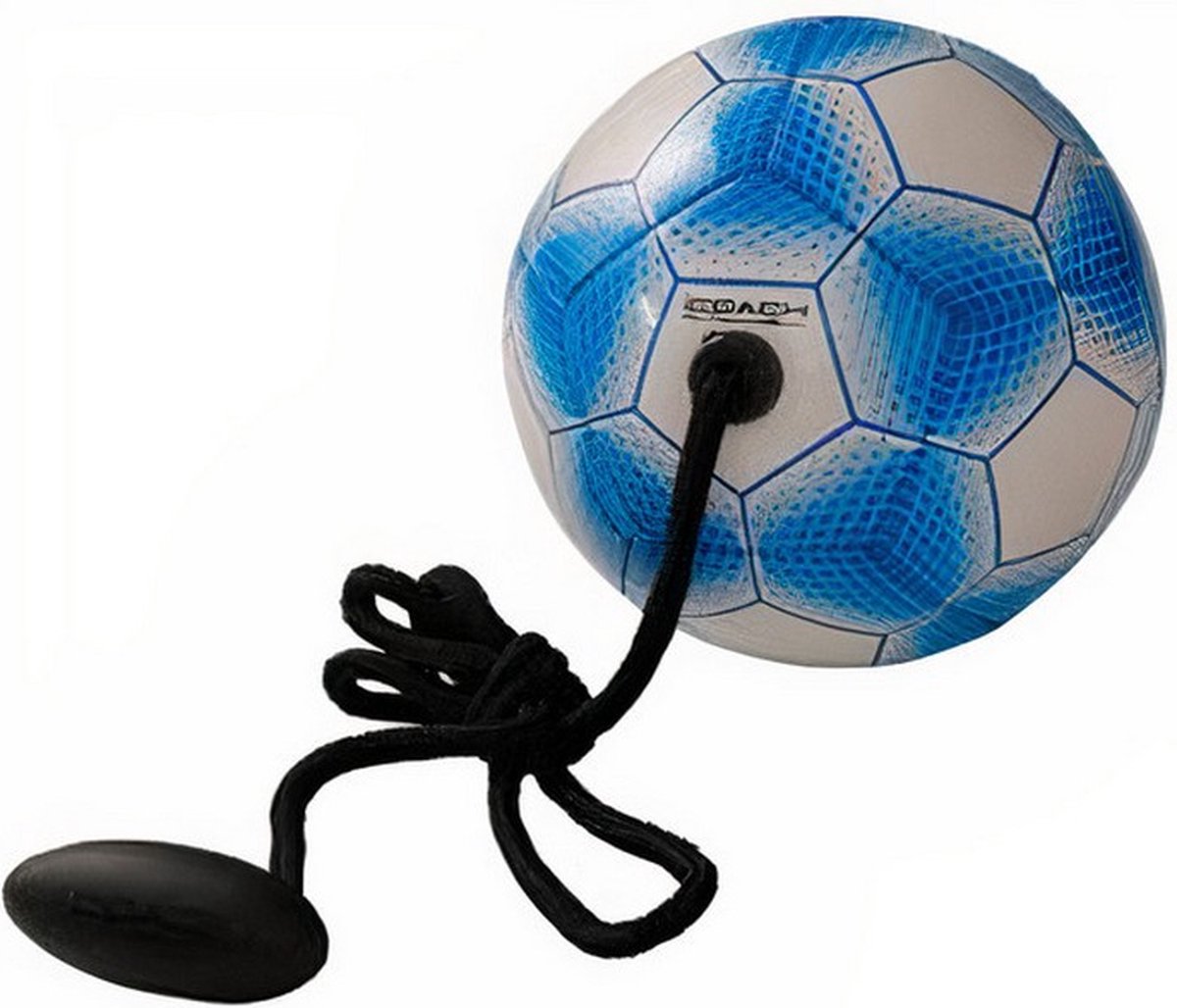 voetbal iCoach Mini 3.0 polyurethaan blauw/wit